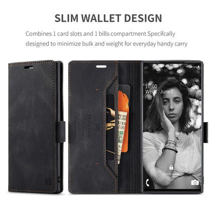 For Samsung Galaxy Note 10 Plus 4G Wallet Case AUTSPACE A01 Leather Stand Cover with RFID Blocking Card Holder
