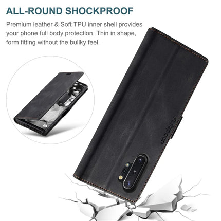 For Samsung Galaxy Note 10 Plus 4G Wallet Case AUTSPACE A01 Leather Stand Cover with RFID Blocking Card Holder