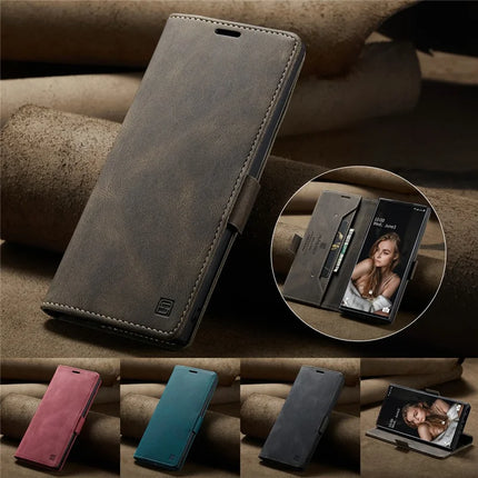 For Samsung Galaxy Note 10 Plus 4G Wallet Case AUTSPACE A01 Leather Stand Cover with RFID Blocking Card Holder