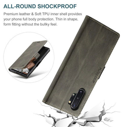 For Samsung Galaxy Note 10 Plus 4G Wallet Case AUTSPACE A01 Leather Stand Cover with RFID Blocking Card Holder