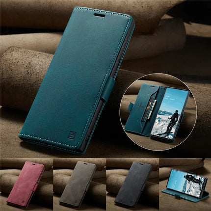 For Samsung Galaxy Note 10 Plus 4G Wallet Case AUTSPACE A01 Leather Stand Cover with RFID Blocking Card Holder