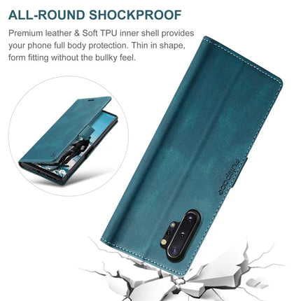 For Samsung Galaxy Note 10 Plus 4G Wallet Case AUTSPACE A01 Leather Stand Cover with RFID Blocking Card Holder