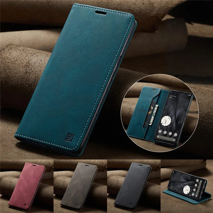 For Google Pixel 8 Pro Wallet Case AUTSPACE A01 Leather Stand Cover with RFID Blocking Card Holder