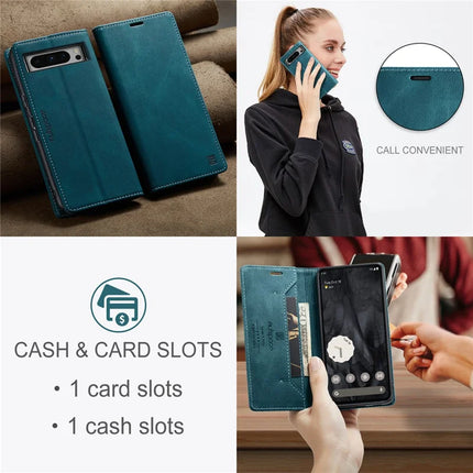 For Google Pixel 8 Pro Wallet Case AUTSPACE A01 Leather Stand Cover with RFID Blocking Card Holder