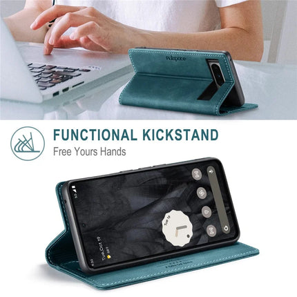 For Google Pixel 8 Pro Wallet Case AUTSPACE A01 Leather Stand Cover with RFID Blocking Card Holder