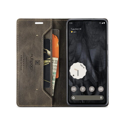 For Google Pixel 8 Pro Wallet Case AUTSPACE A01 Leather Stand Cover with RFID Blocking Card Holder