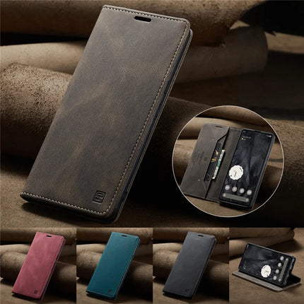 For Google Pixel 8 Pro Wallet Case AUTSPACE A01 Leather Stand Cover with RFID Blocking Card Holder