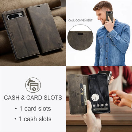 For Google Pixel 8 Pro Wallet Case AUTSPACE A01 Leather Stand Cover with RFID Blocking Card Holder