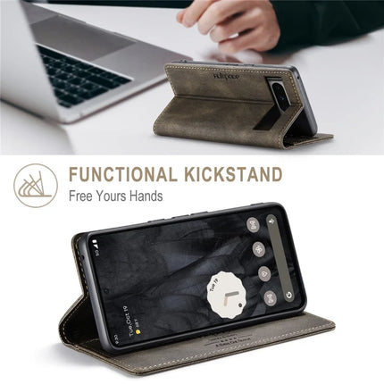 For Google Pixel 8 Pro Wallet Case AUTSPACE A01 Leather Stand Cover with RFID Blocking Card Holder