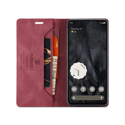 For Google Pixel 8 Pro Wallet Case AUTSPACE A01 Leather Stand Cover with RFID Blocking Card Holder