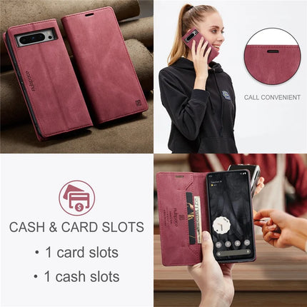 For Google Pixel 8 Pro Wallet Case AUTSPACE A01 Leather Stand Cover with RFID Blocking Card Holder