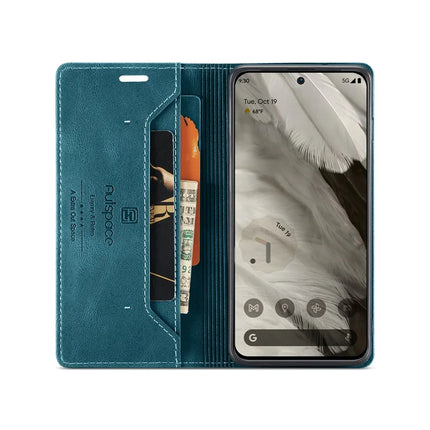 For Google Pixel 8 Wallet Case AUTSPACE A01 Leather Stand Cover with RFID Blocking Card Holder