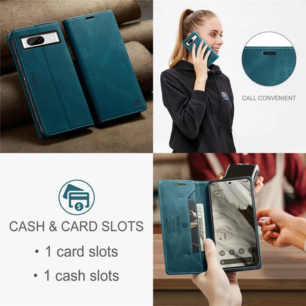 For Google Pixel 8 Wallet Case AUTSPACE A01 Leather Stand Cover with RFID Blocking Card Holder