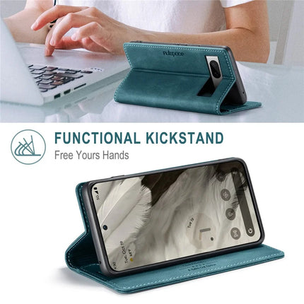 For Google Pixel 8 Wallet Case AUTSPACE A01 Leather Stand Cover with RFID Blocking Card Holder