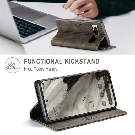 For Google Pixel 8 Wallet Case AUTSPACE A01 Leather Stand Cover with RFID Blocking Card Holder