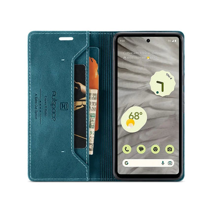 For Google Pixel 7a Wallet Case AUTSPACE A01 Leather Stand Cover with RFID Blocking Card Holder