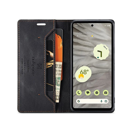 For Google Pixel 7a Wallet Case AUTSPACE A01 Leather Stand Cover with RFID Blocking Card Holder