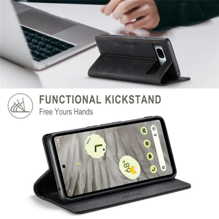 For Google Pixel 7a Wallet Case AUTSPACE A01 Leather Stand Cover with RFID Blocking Card Holder
