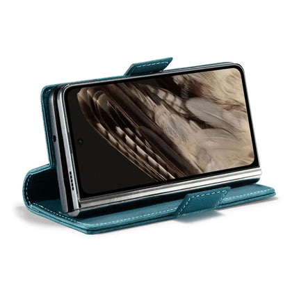 For Google Pixel Fold Wallet Case AUTSPACE A01 Leather Stand Cover with RFID Blocking Card Holder