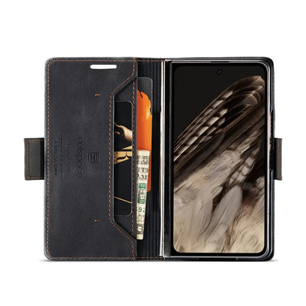 For Google Pixel Fold Wallet Case AUTSPACE A01 Leather Stand Cover with RFID Blocking Card Holder