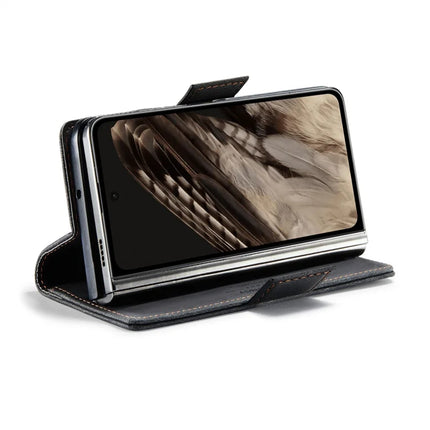 For Google Pixel Fold Wallet Case AUTSPACE A01 Leather Stand Cover with RFID Blocking Card Holder