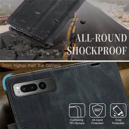 For Google Pixel Fold Wallet Case AUTSPACE A01 Leather Stand Cover with RFID Blocking Card Holder
