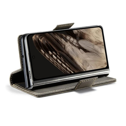 For Google Pixel Fold Wallet Case AUTSPACE A01 Leather Stand Cover with RFID Blocking Card Holder