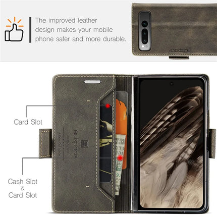 For Google Pixel Fold Wallet Case AUTSPACE A01 Leather Stand Cover with RFID Blocking Card Holder