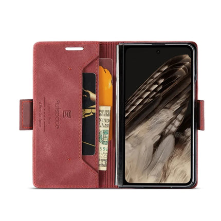 For Google Pixel Fold Wallet Case AUTSPACE A01 Leather Stand Cover with RFID Blocking Card Holder