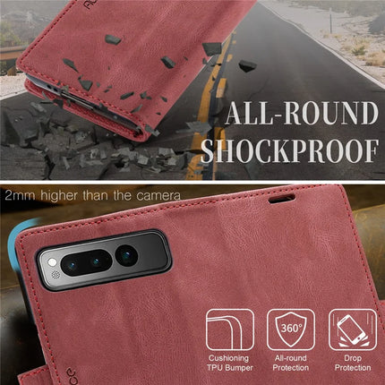 For Google Pixel Fold Wallet Case AUTSPACE A01 Leather Stand Cover with RFID Blocking Card Holder