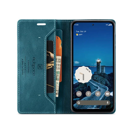 For Google Pixel 8a Wallet Case AUTSPACE A01 Leather Stand Cover with RFID Blocking Card Holder