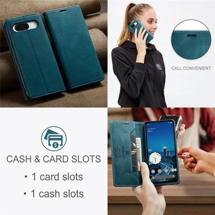 For Google Pixel 8a Wallet Case AUTSPACE A01 Leather Stand Cover with RFID Blocking Card Holder