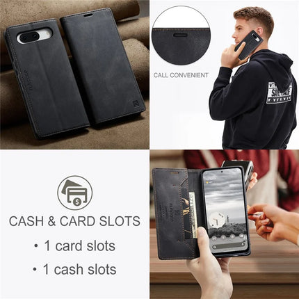 For Google Pixel 8a Wallet Case AUTSPACE A01 Leather Stand Cover with RFID Blocking Card Holder