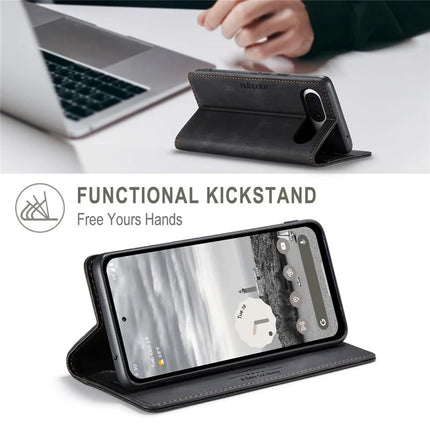 For Google Pixel 8a Wallet Case AUTSPACE A01 Leather Stand Cover with RFID Blocking Card Holder