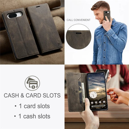For Google Pixel 8a Wallet Case AUTSPACE A01 Leather Stand Cover with RFID Blocking Card Holder