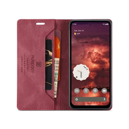For Google Pixel 8a Wallet Case AUTSPACE A01 Leather Stand Cover with RFID Blocking Card Holder