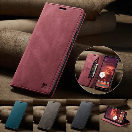 For Google Pixel 8a Wallet Case AUTSPACE A01 Leather Stand Cover with RFID Blocking Card Holder