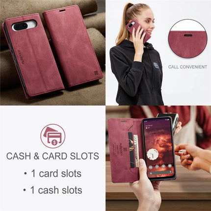 For Google Pixel 8a Wallet Case AUTSPACE A01 Leather Stand Cover with RFID Blocking Card Holder