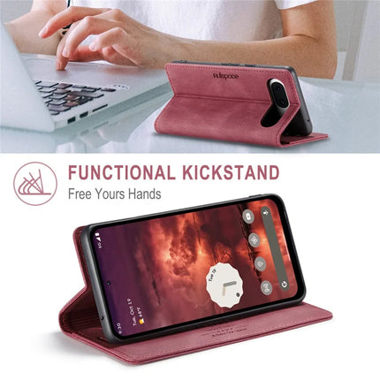 For Google Pixel 8a Wallet Case AUTSPACE A01 Leather Stand Cover with RFID Blocking Card Holder