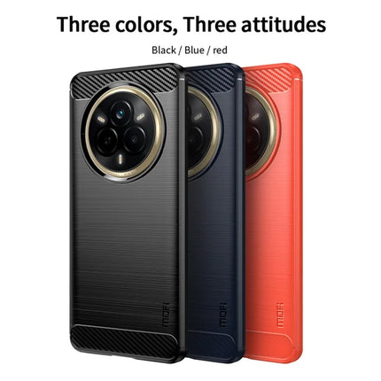For Realme 14 Pro 5G Back Cover MOFI Brushed Texture Carbon Fiber Soft TPU Case