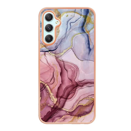 For Samsung Galaxy A26 5G TPU Case Marble Pattern 2.0mm Electroplating Phone Back Cover