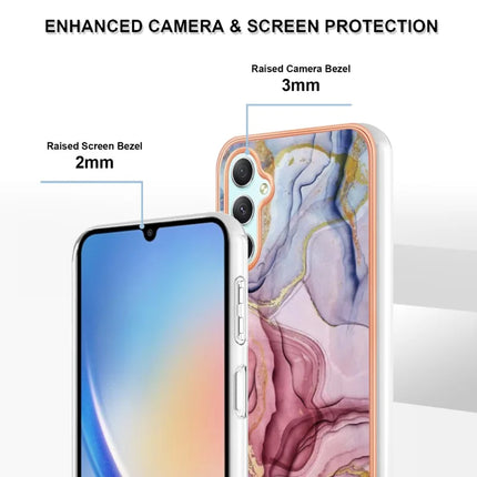 For Samsung Galaxy A26 5G TPU Case Marble Pattern 2.0mm Electroplating Phone Back Cover