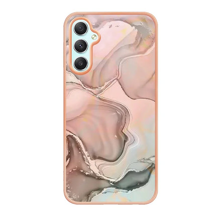 For Samsung Galaxy A26 5G TPU Case Marble Pattern 2.0mm Electroplating Phone Back Cover