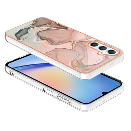 For Samsung Galaxy A26 5G TPU Case Marble Pattern 2.0mm Electroplating Phone Back Cover
