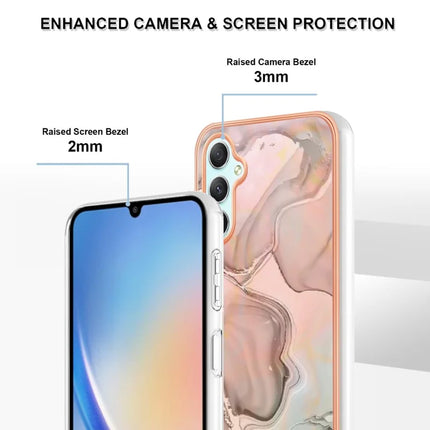 For Samsung Galaxy A26 5G TPU Case Marble Pattern 2.0mm Electroplating Phone Back Cover