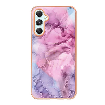 For Samsung Galaxy A26 5G TPU Case Marble Pattern 2.0mm Electroplating Phone Back Cover