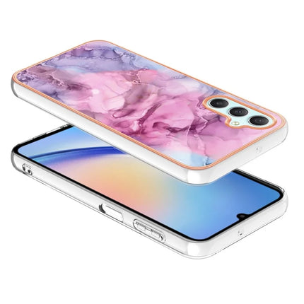 For Samsung Galaxy A26 5G TPU Case Marble Pattern 2.0mm Electroplating Phone Back Cover