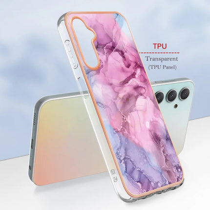 For Samsung Galaxy A26 5G TPU Case Marble Pattern 2.0mm Electroplating Phone Back Cover