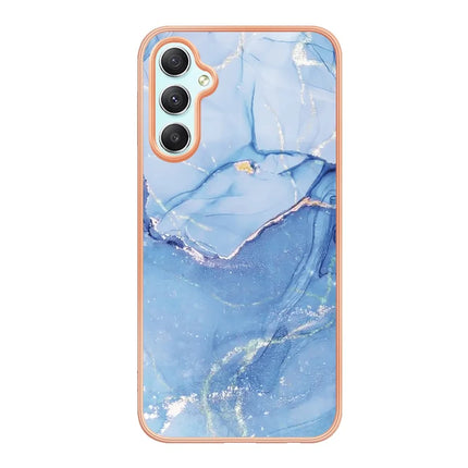 For Samsung Galaxy A26 5G TPU Case Marble Pattern 2.0mm Electroplating Phone Back Cover