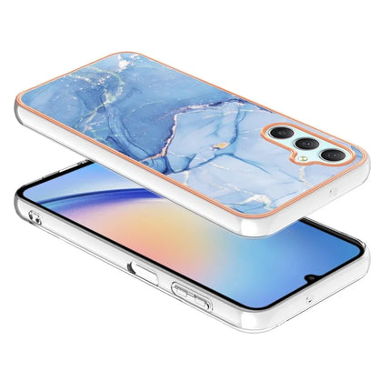 For Samsung Galaxy A26 5G TPU Case Marble Pattern 2.0mm Electroplating Phone Back Cover
